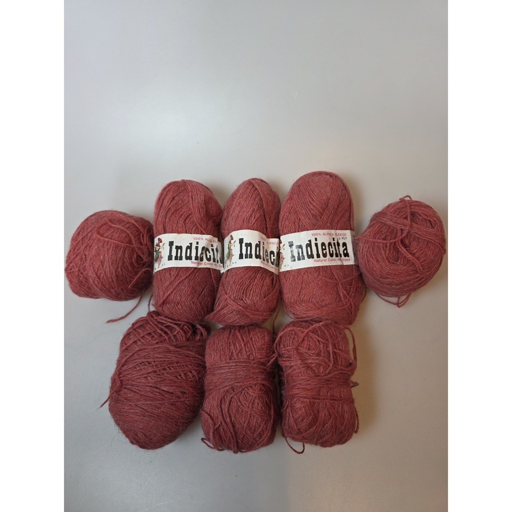 Indecita Alpaca Fine 100% Alpaca, Supersoft, 50g Each, Peruvian Coral 8 Skeins